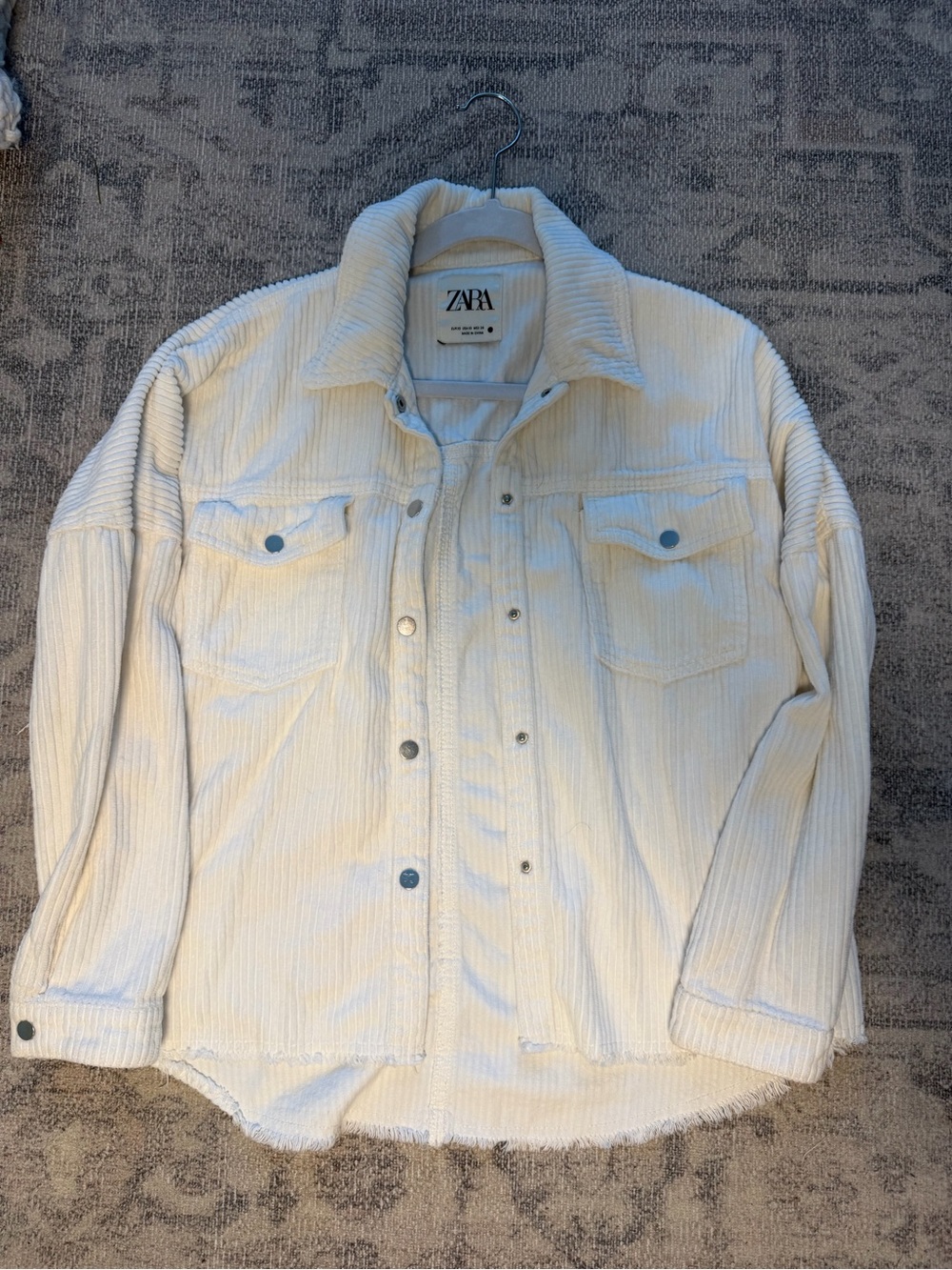 ZARA Cream Corduroy Shirt Jacket